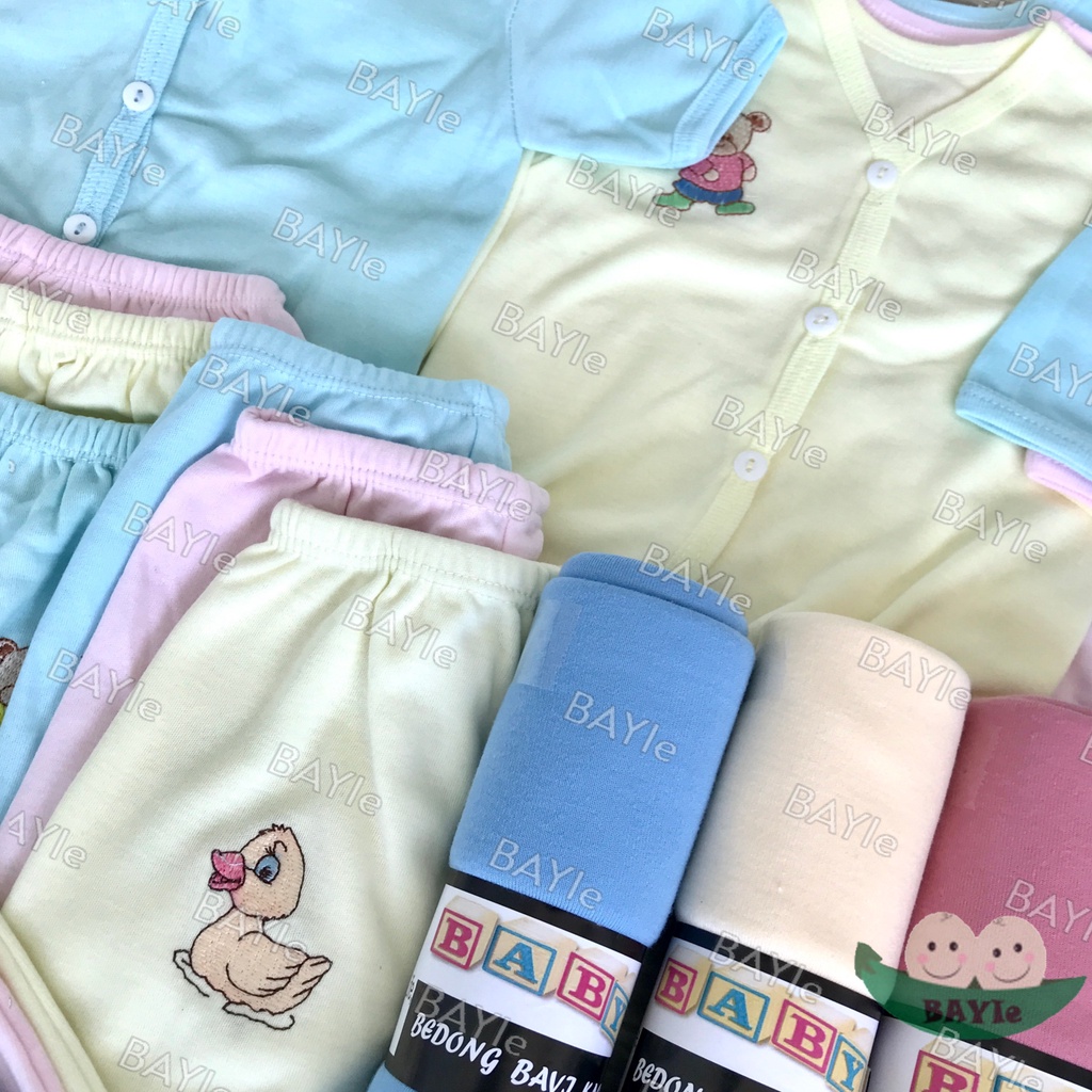 BAYIe - Paket Hemat Perlengkapan Bayi Baru Lahir (New Born) Premium Kain DK PAKET LILY 3