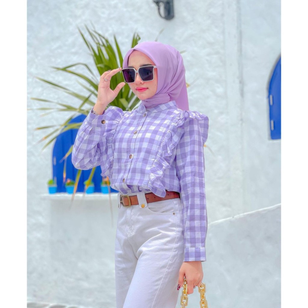 DFA OUTWEAR KEMEJA WANITA KOTAK | UNA TOP