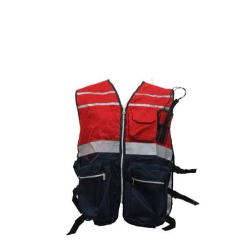 BISA COD |  Rompi Safety IMJ Scoathlight 3M Kombinasi Dua Warna Merah Orange Hijau Stabilo - Navy