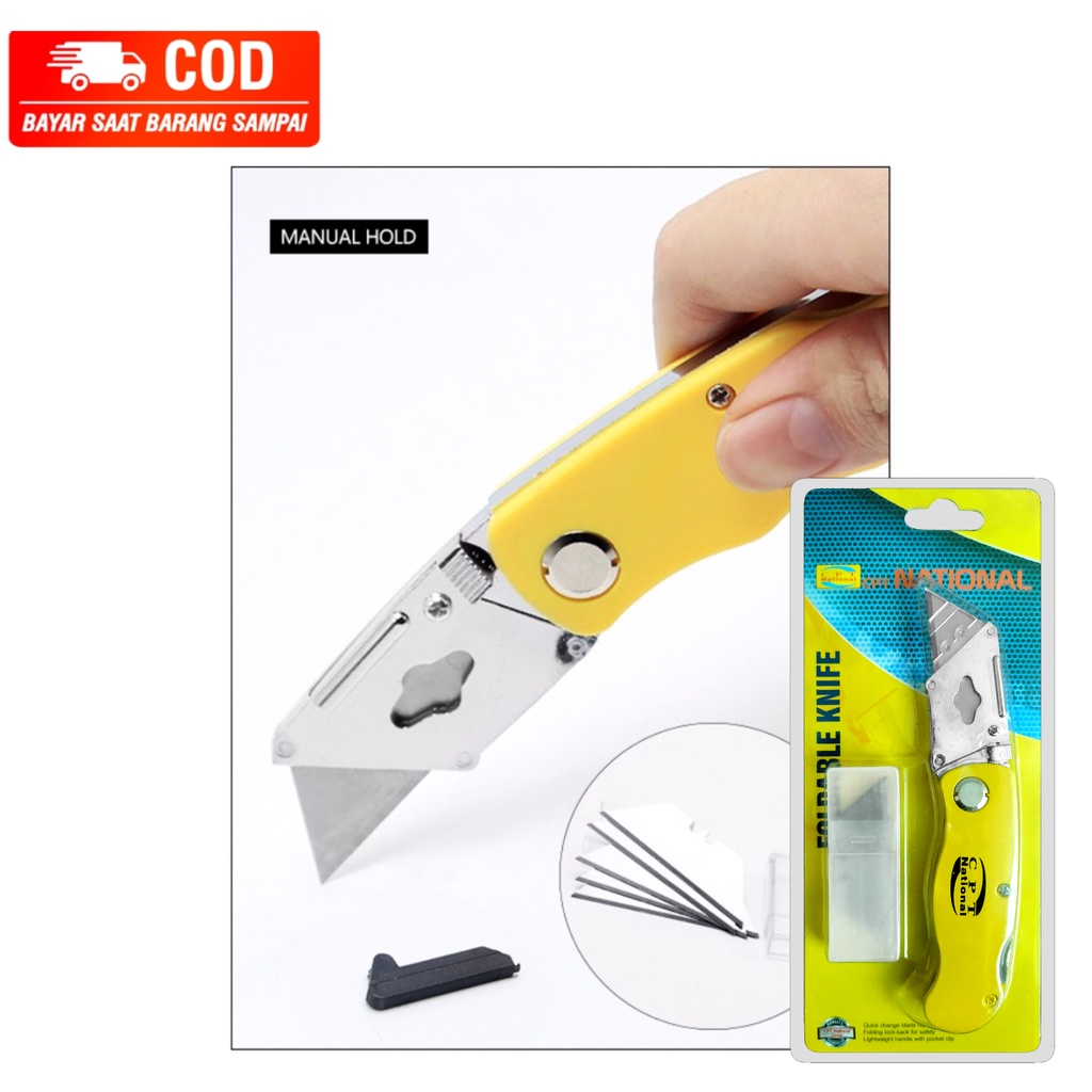 Pisau Cutter Cuter Lipat Gypsum Board Papper Foldable Knife National CPT Pemotong Gyp sum Papan Plaf
