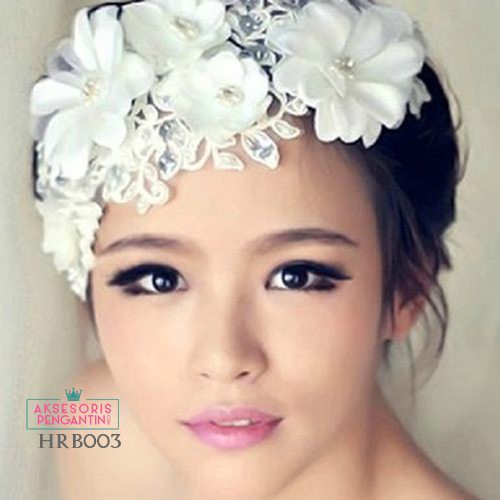 [PRODUK TERLARIS] HEADPIECE PENGANTIN AKSESORIS WEDDING HAIRPIECE TIARA PUTIH HRB003