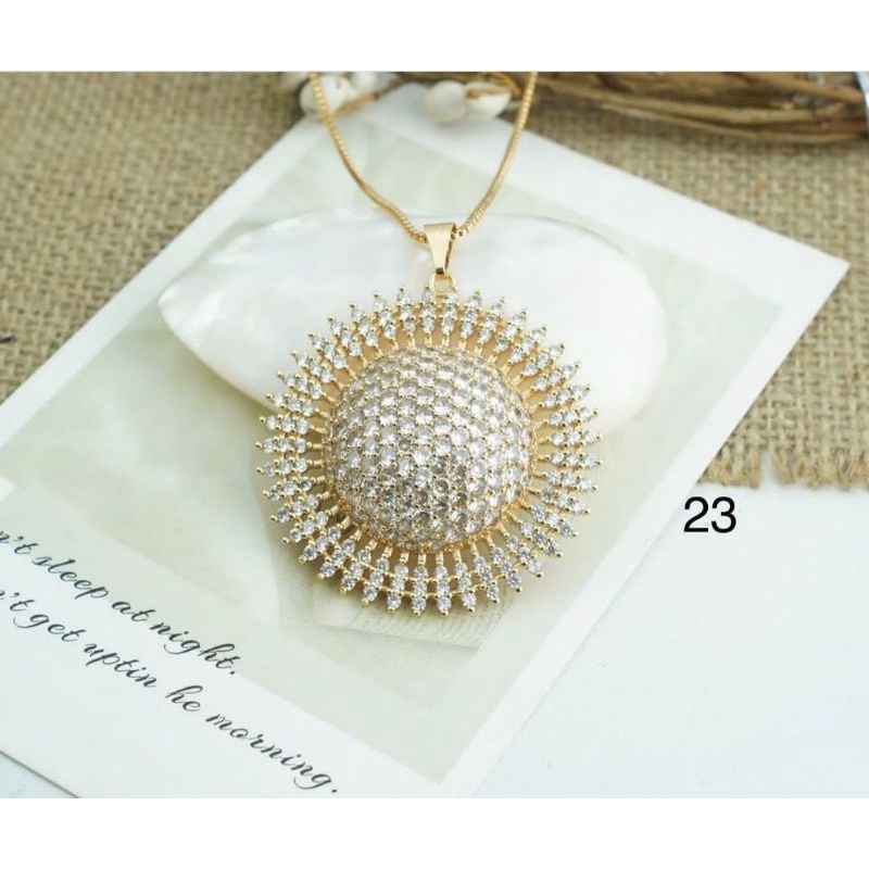 Kalung Hijab Matahari 60cm Lapis Emas