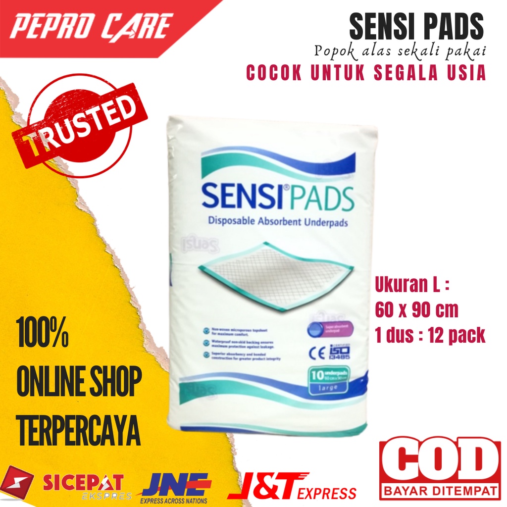 PERLAK OMPOL DEWASA SENSI UNDERPAD isi 12 Pack SENSI UNDER PADS PAD MEDIS MURAH ANTI AIR SEKALI PAKA