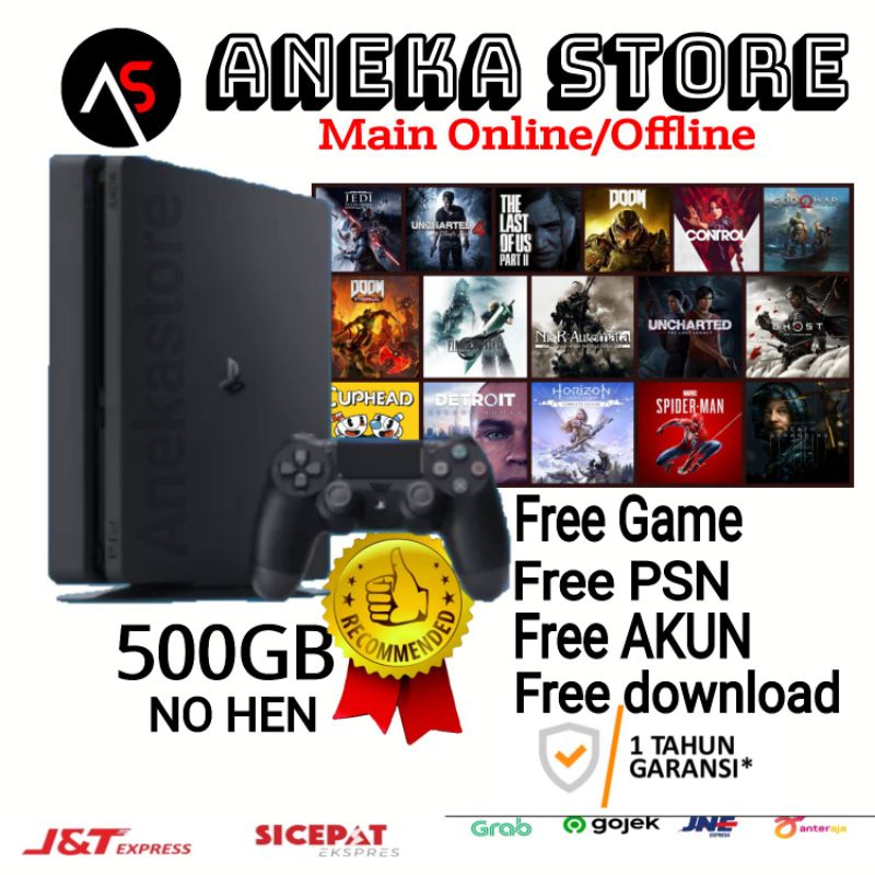PS4 FAT / SLIM / PRO HEN  GAME PERMANEN TAPA BERLANGGANAN FULL GAME TERBARU 500GB/ 1 TB+ 2 STIK