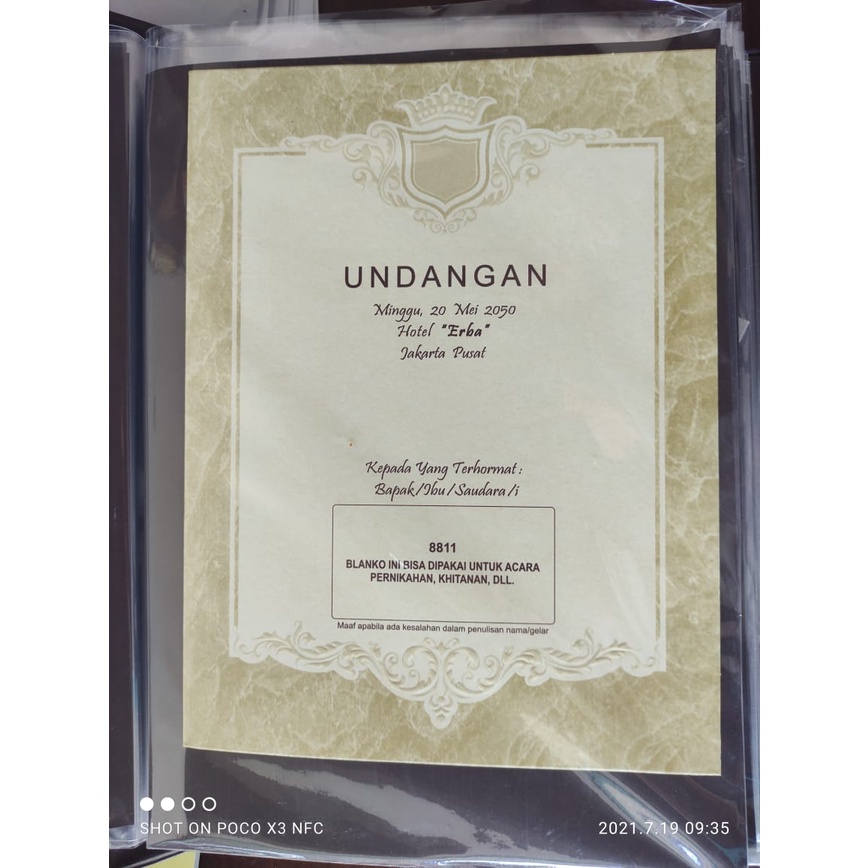 UNDANGAN BLANGKO ERBA 8811