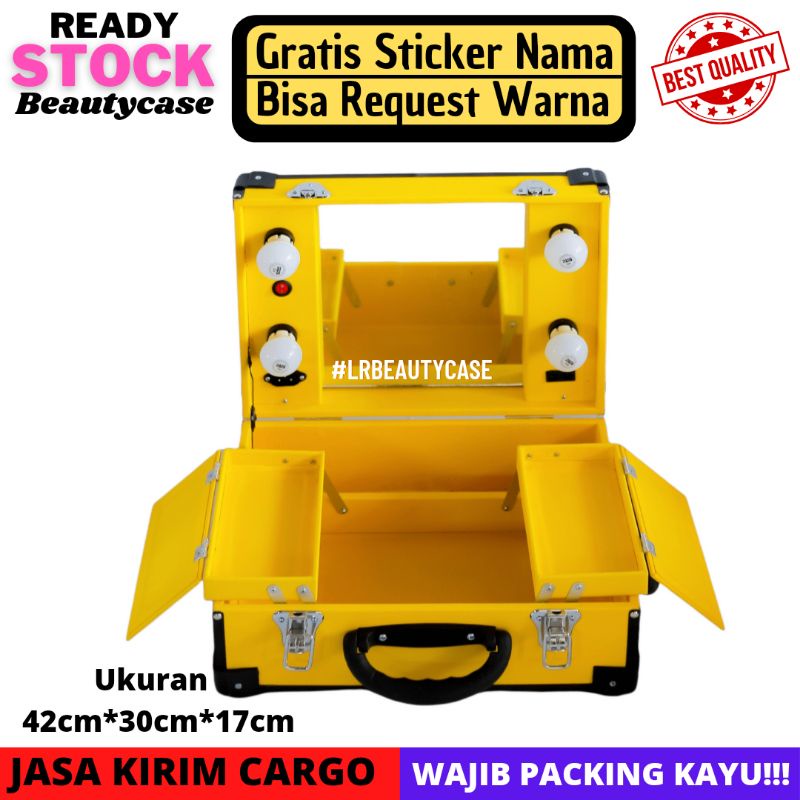 Beauty case mini 4 lampu 2 rak