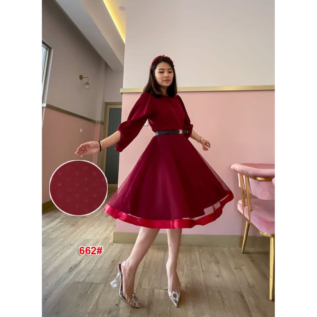 Dress Natal fashion wanita / Dress chibie2 fashion / Dress scuba Jessica Collection 662#