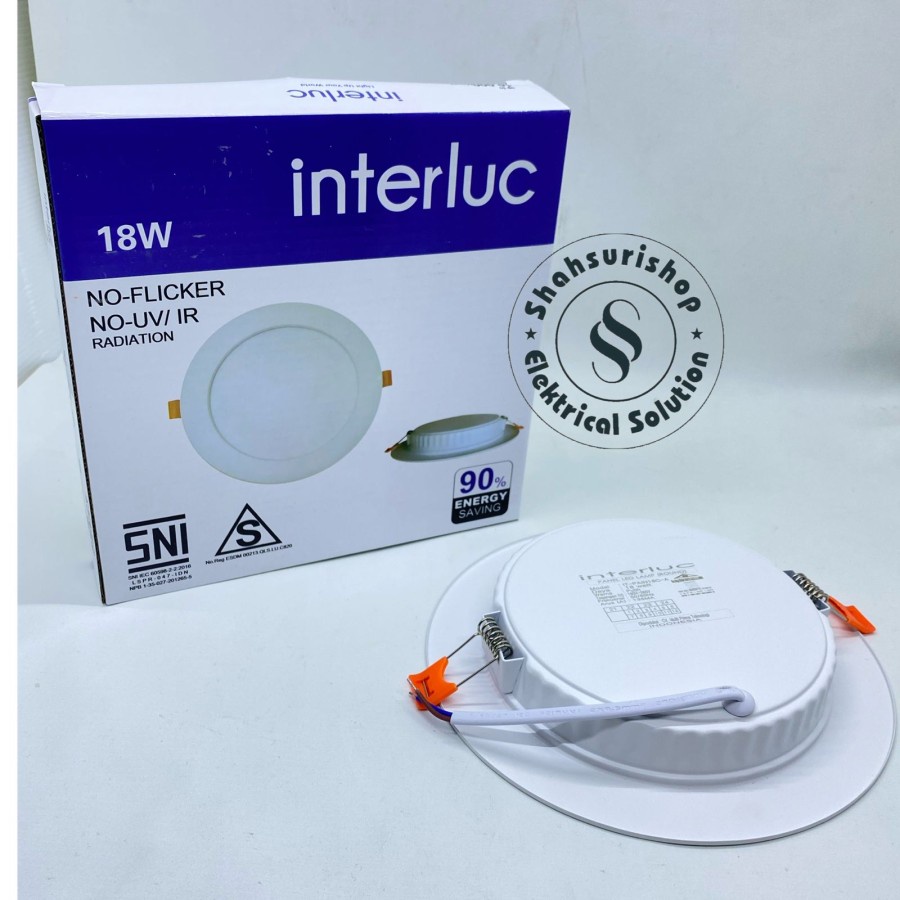 INTERLUC DOWNLIGHT LED PANEL 18 WATT 18W INBOW NO FLICKER NO UV/IR - Putih