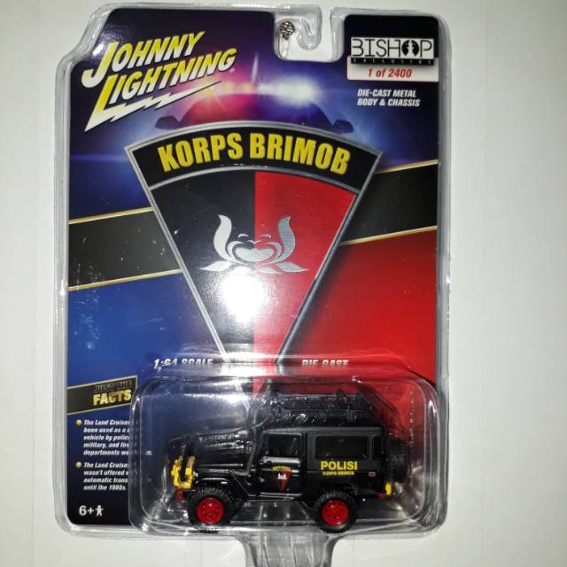 Johnny Lightning TLC Toyota Land Cruiser KORPS BRIMOB Black Doff Limited Edition Open Hood