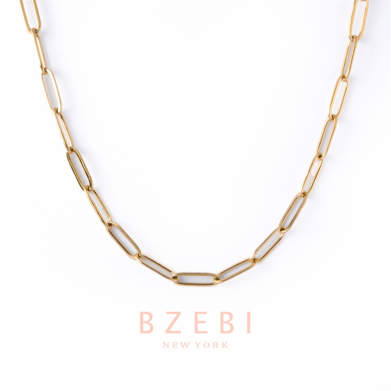 BZEBI Kalung Kabel Baja Titanium 18k Gold Gaya Korea Untuk Hadiah Ulang Tahun Wanita 861c