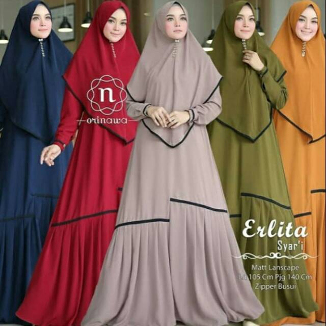 (COD) GAMIS ERLITA SET JILBAB GAMIS MOSCREP JUMBO TERMURAH TERBARU