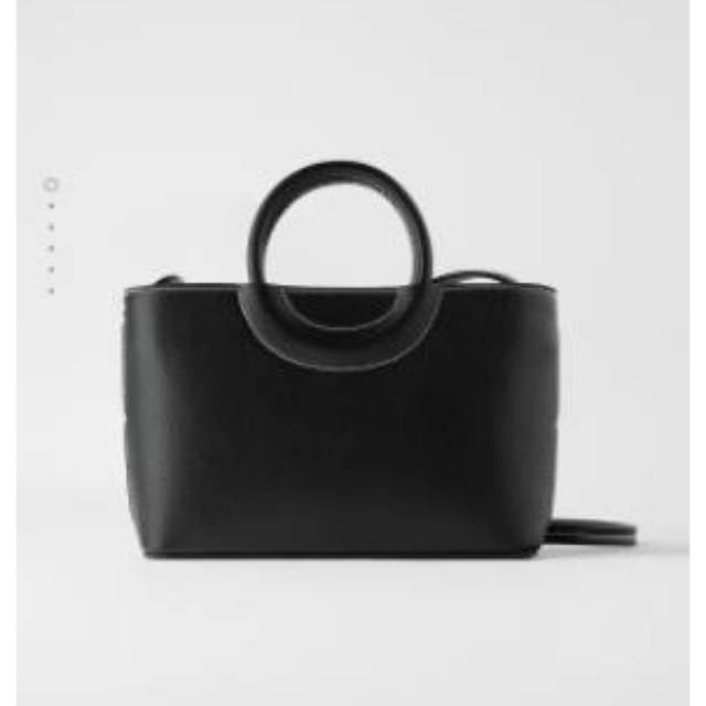 SALE TAS SELEMPANG ZARA.MINI TOTE BAG ROUND HANDLE
