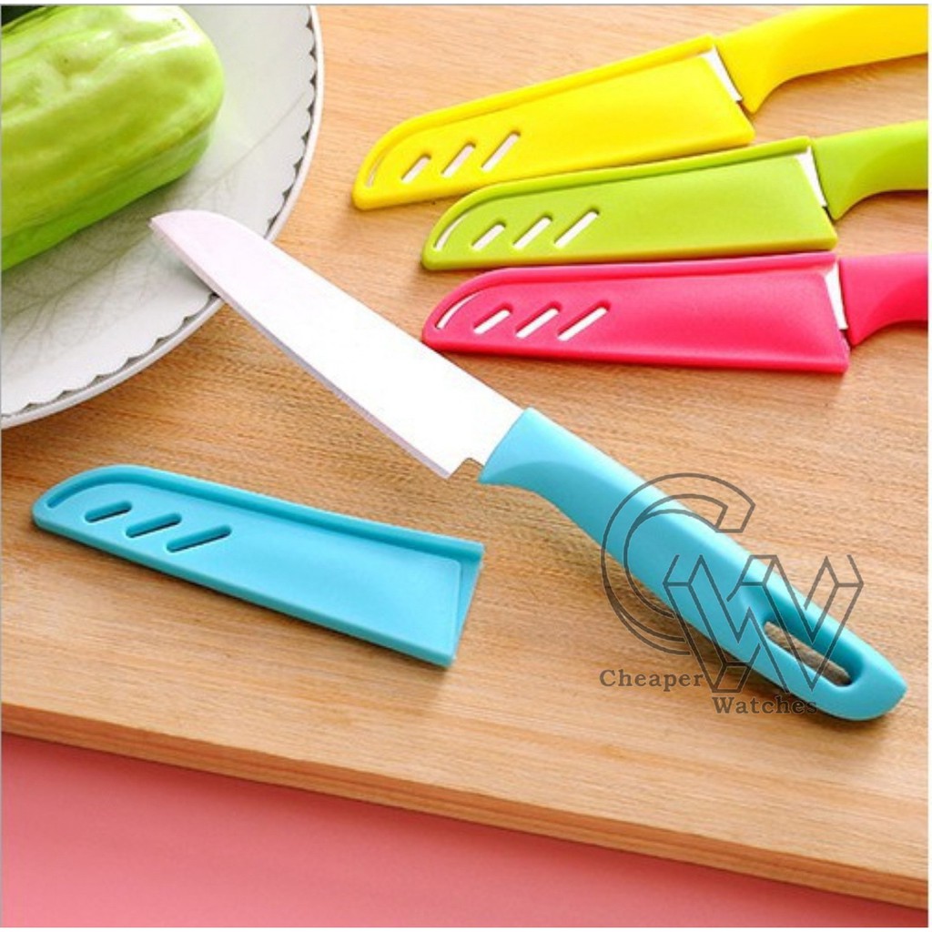 Cheaper-Pisau Dapur Stainless Steel Knife Buah Sayur Kupas Potong Serbaguna Warna Warni