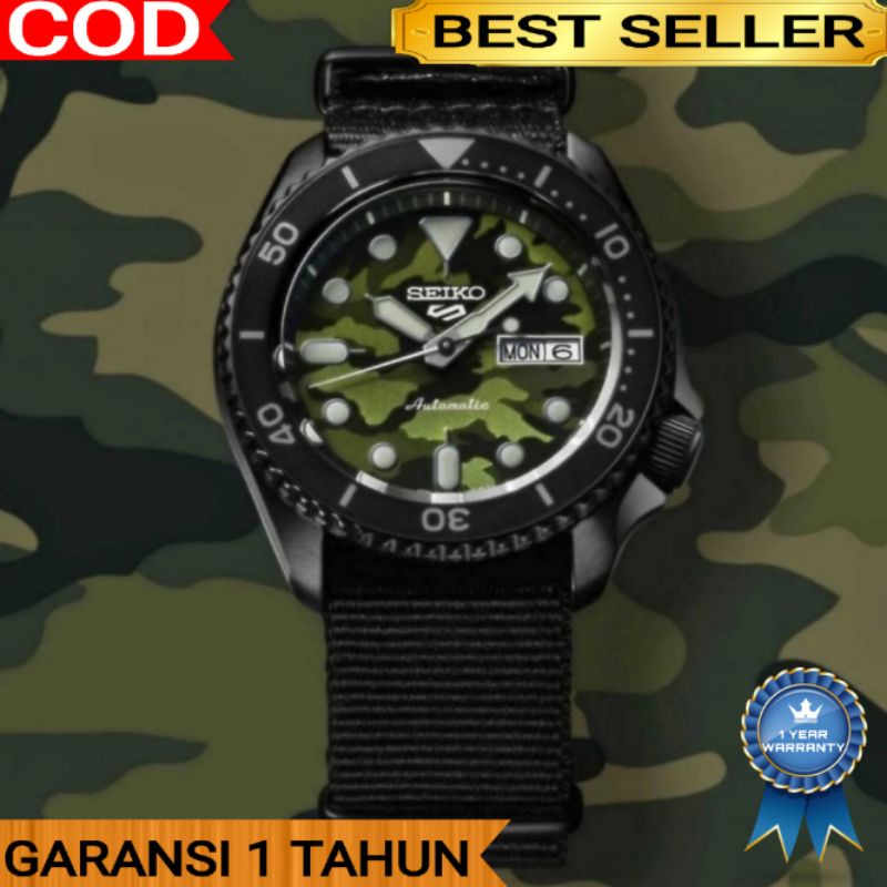 Jam Tangan Pria Seiko 5 Sport SRPJ37 Camouflage Automatic Original