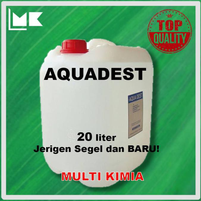 New / Aquadest - Distilled Water - Air Suling jerigen BARU dan SEGEL 20liter / Berkualitas