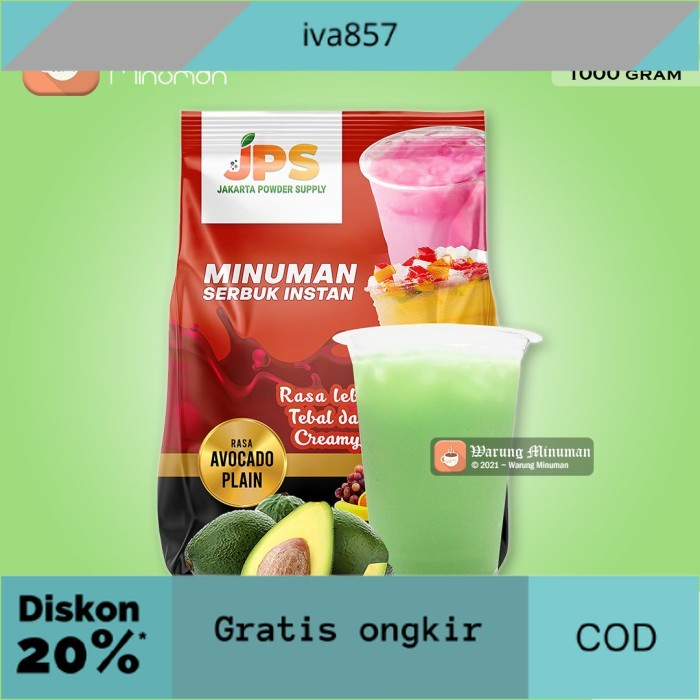 

PROMO Bubuk Minuman 1 kg Avocado Alpukat JPS Plain Tanpa Gula GRATIS ONGKIR