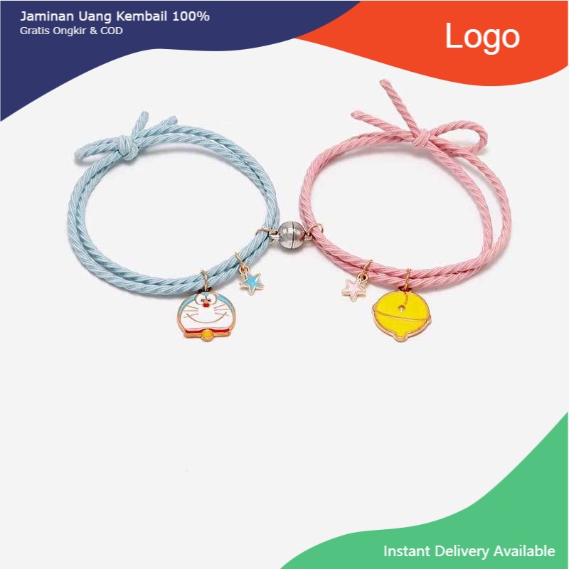 Baru 2pcs gelang magnet doraemon-bells / gelang magnet Couple pasangan persahabatan goodthingsgoodmo