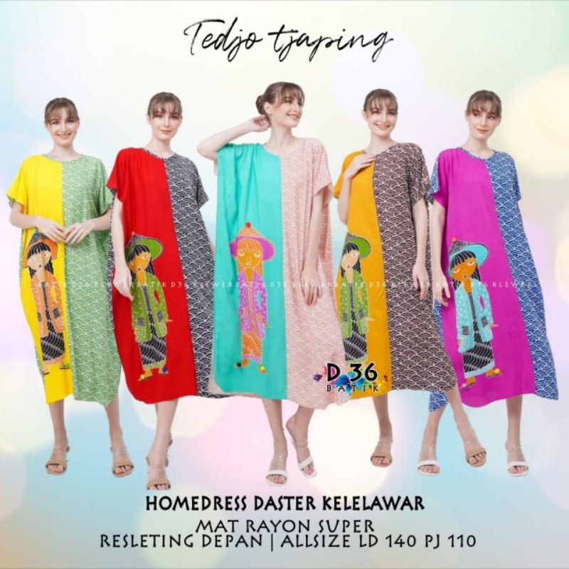 Daster Tedjo Tjaping Batik Homedress Kelelawar Baju Tidur Rayon Pastel Baju Tidur Kartun Jumbo