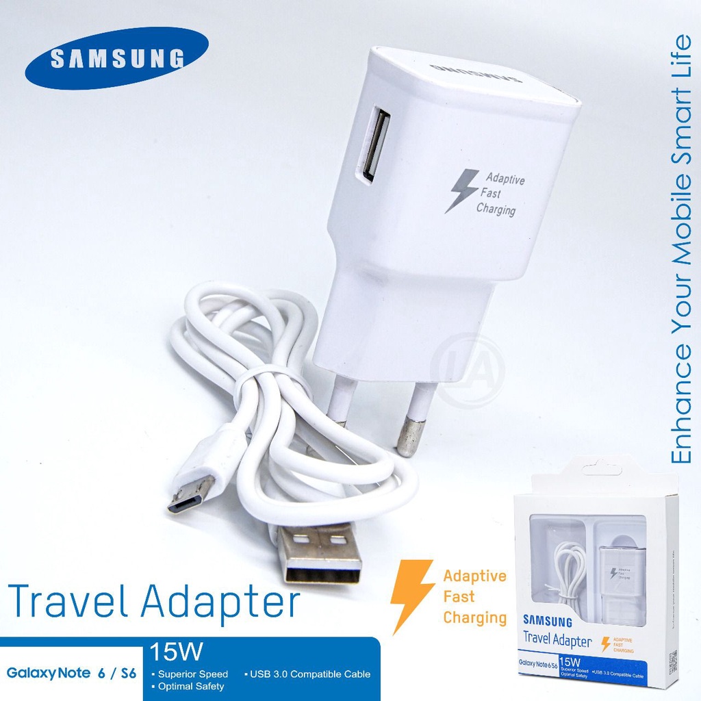 Charger S8 dengan kabel Type C Micro USB 1meter cas HP android universal