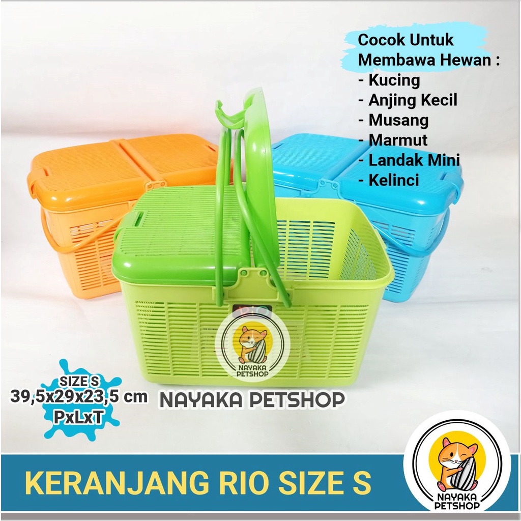 Size S Keranjang Rio Kucing Pengganti Pet Carrier Kitten Pet Cargo Kelinci Musang Hewan