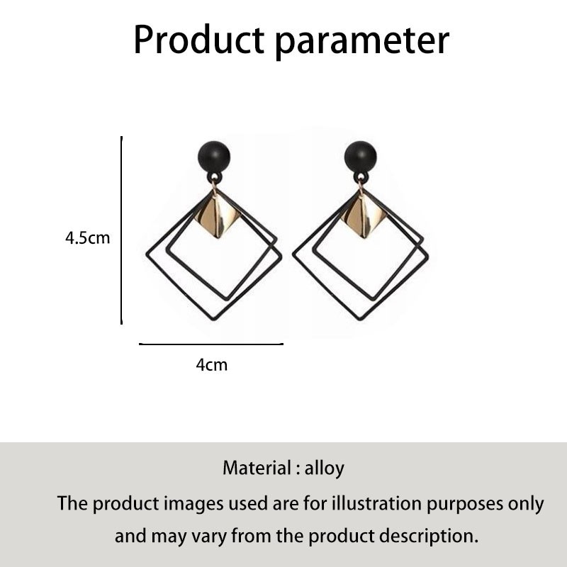 ★ Cayman ★ 3 Warna Anting Wanita Tusuk Motif Geometri Hias Berlian Imitasi Ala Fashion Earring jew37-8