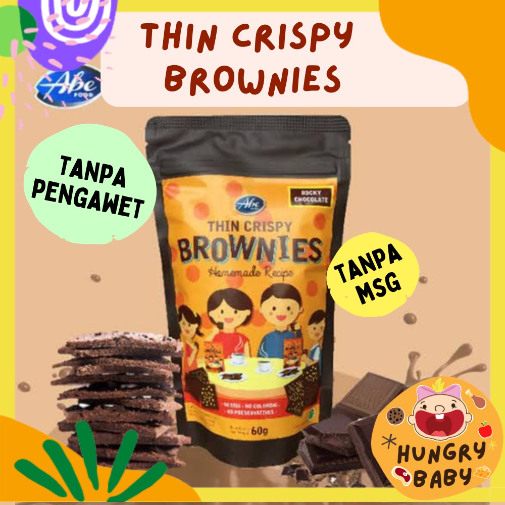 Abe Food Thin Crispy Brownies 60 gram / Snack Cemilan Anak 60 g / No MSG