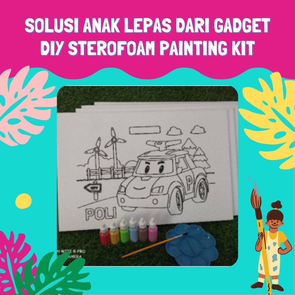 

Alat melukis dan mewarnai I DIY Painting Sterofoam kit I Kado Lukis