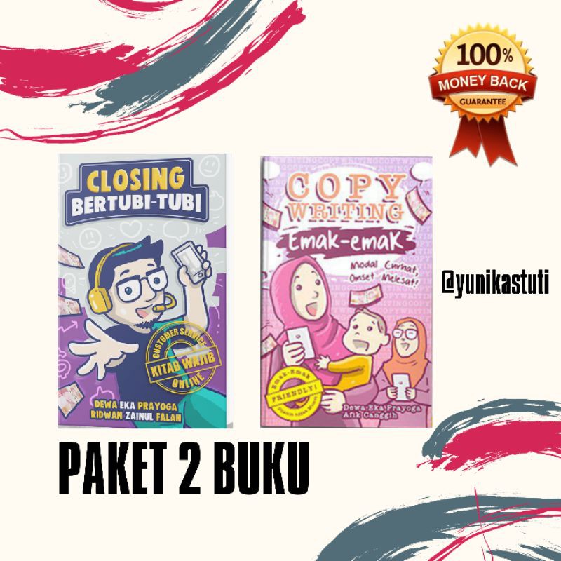 PAKET 2 BUKU, ORIGINAL  COPYWRITING EMAK - EMAK DAN CLOSING BERTUBI-TUBI DEWA EKA PRAYOGA