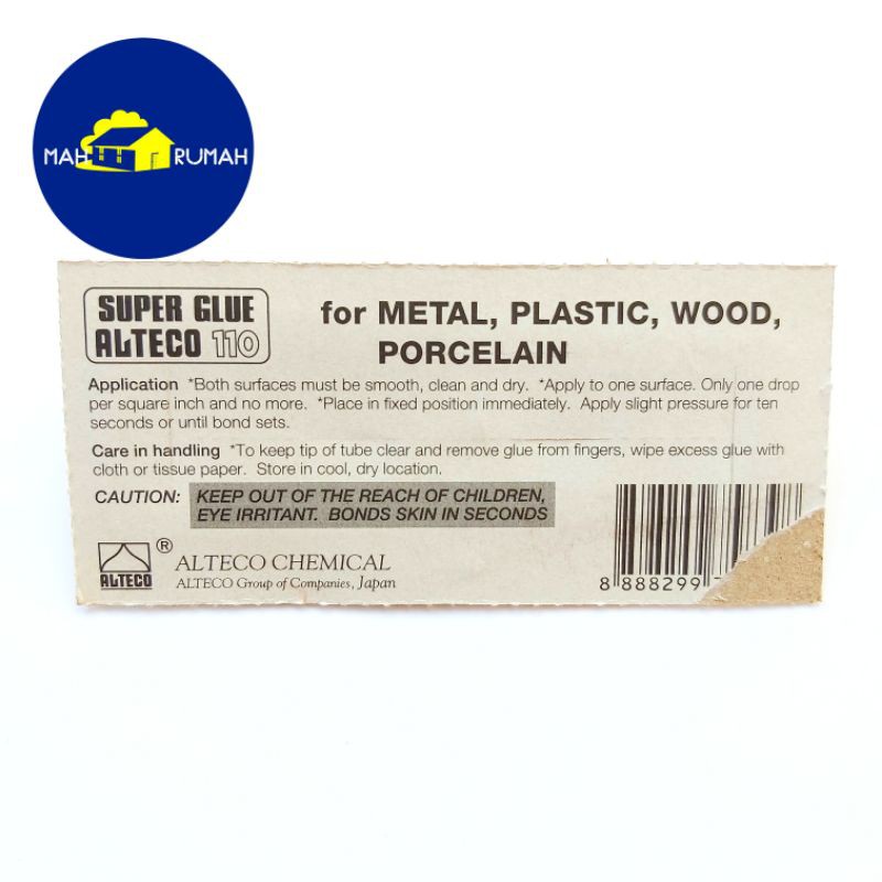 Lem ALTECO SUPER Instant GLUE Besi Serbaguna Besi Keramik Kayu Porselen - ALTECO 110 3gr