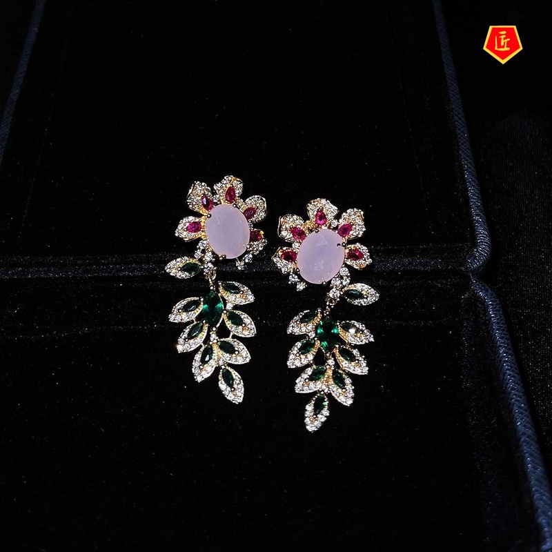 [Ready Stock]Fashion Elegant S925 Silver Flower Leaf Earrings