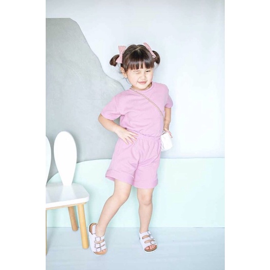 Mango playset Baju Anak Setelan Kaos Celana Pendek Unisex / Baju harian anak / dailywear