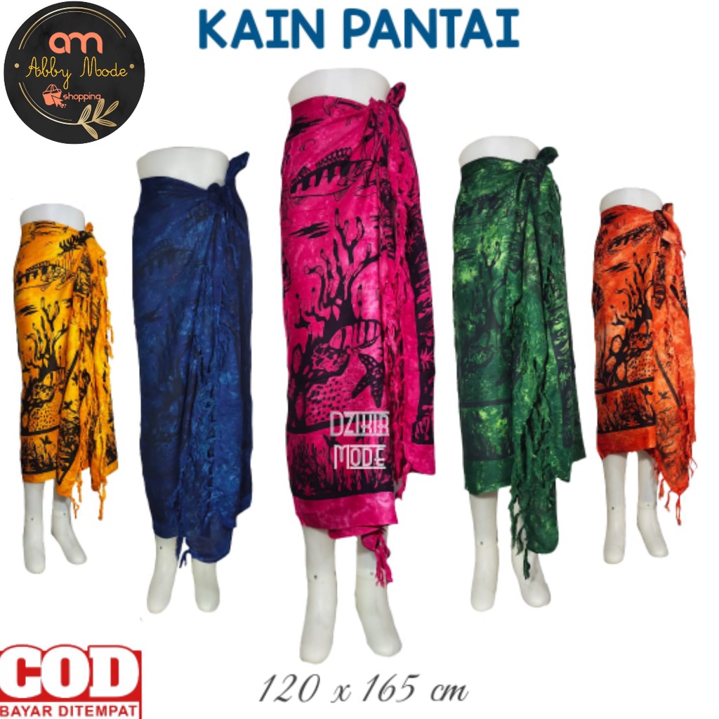 Kain Bali - kain pantai - sarung bali - sarung pantai - kain bali tebal - motif Aquarium - Kain Pant