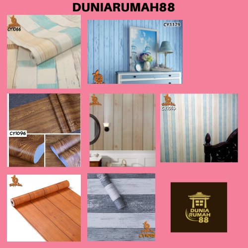 Wallpaper Dinding CY Ukuran 45cm x 8m Motif Kayu