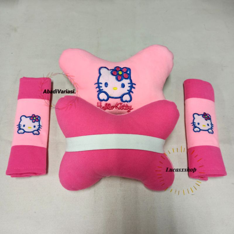 Bantal Head Rest Mobil 2 in 1 Hello Kitty