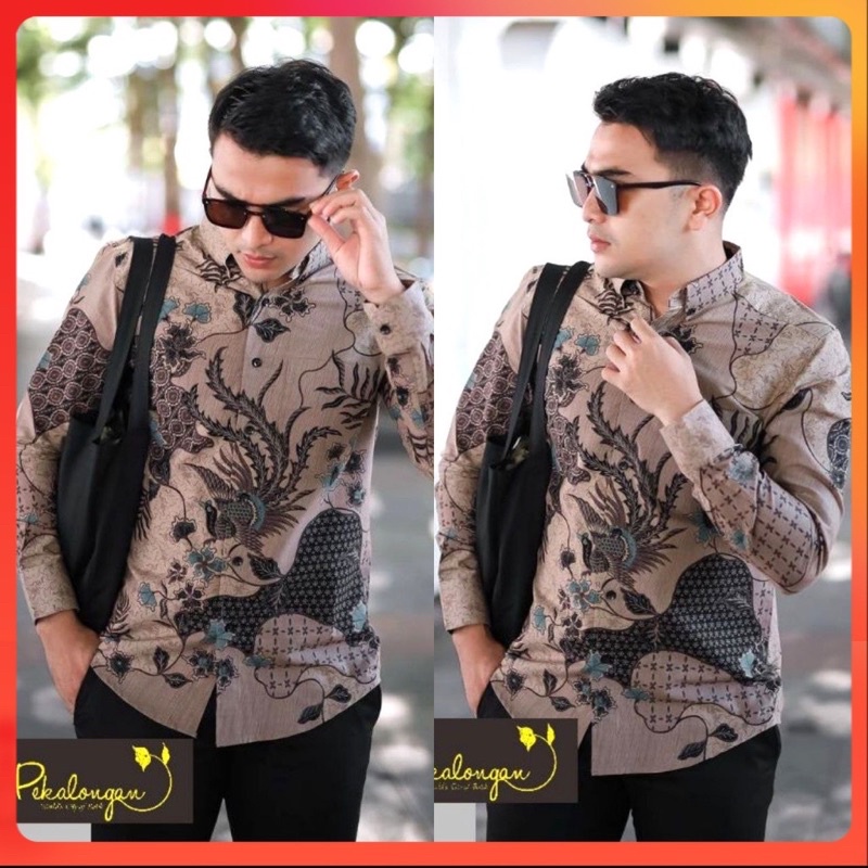 Kemeja Batik Pria Modern Lengan Panjang Casual Modis Regular-fit Trendy Masa Kini UMY007