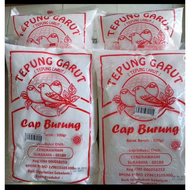 Tepung Larut Cap Burung 500 gr / Tepung Garut 500gr / Ararut / Arrowroot Flour