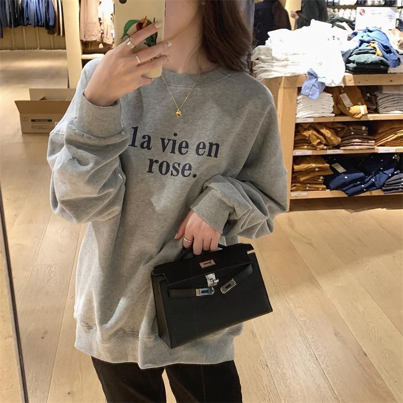 (S - 6XL) Crewneck LA VIEN ROSE Korean Style Bigsize Jumbo Oversize Harajuku Ulzzang Style Sweatshirt Unisex