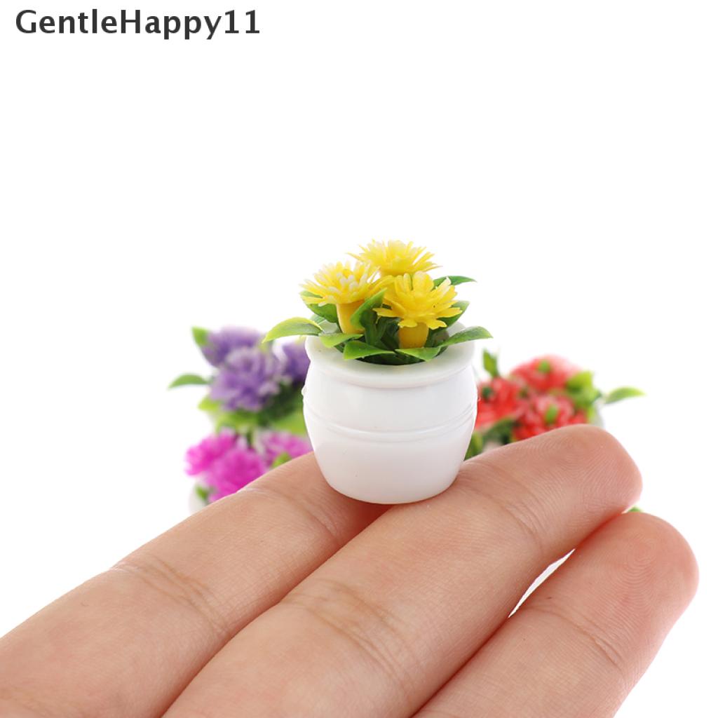 Gentlehappy 3pcs Miniatur Pot Tanaman Hijau Dekorasi Rumah Boneka 1: 12