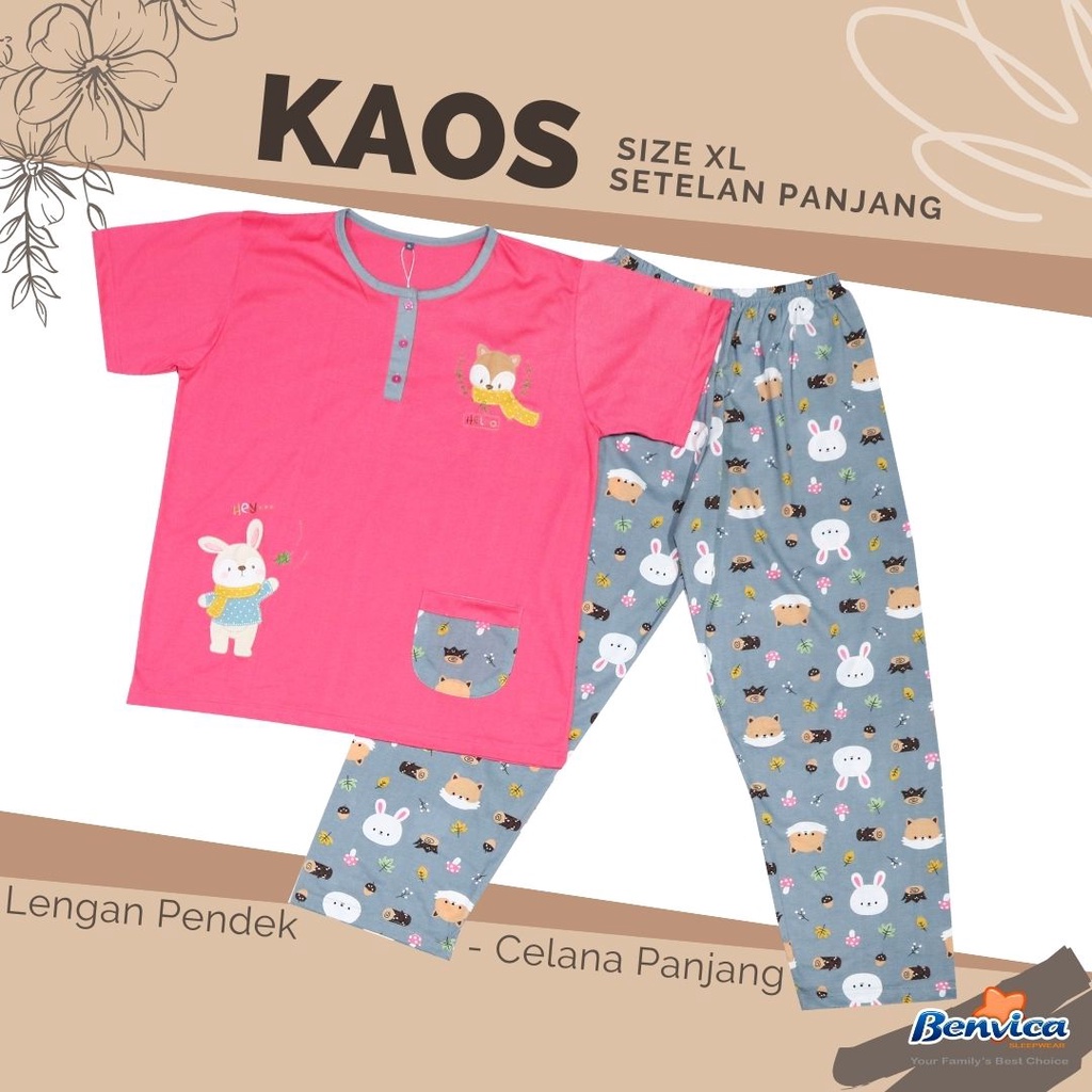 BAJU TIDUR CELANA PANJANG KAOS XL MOLLIS AL