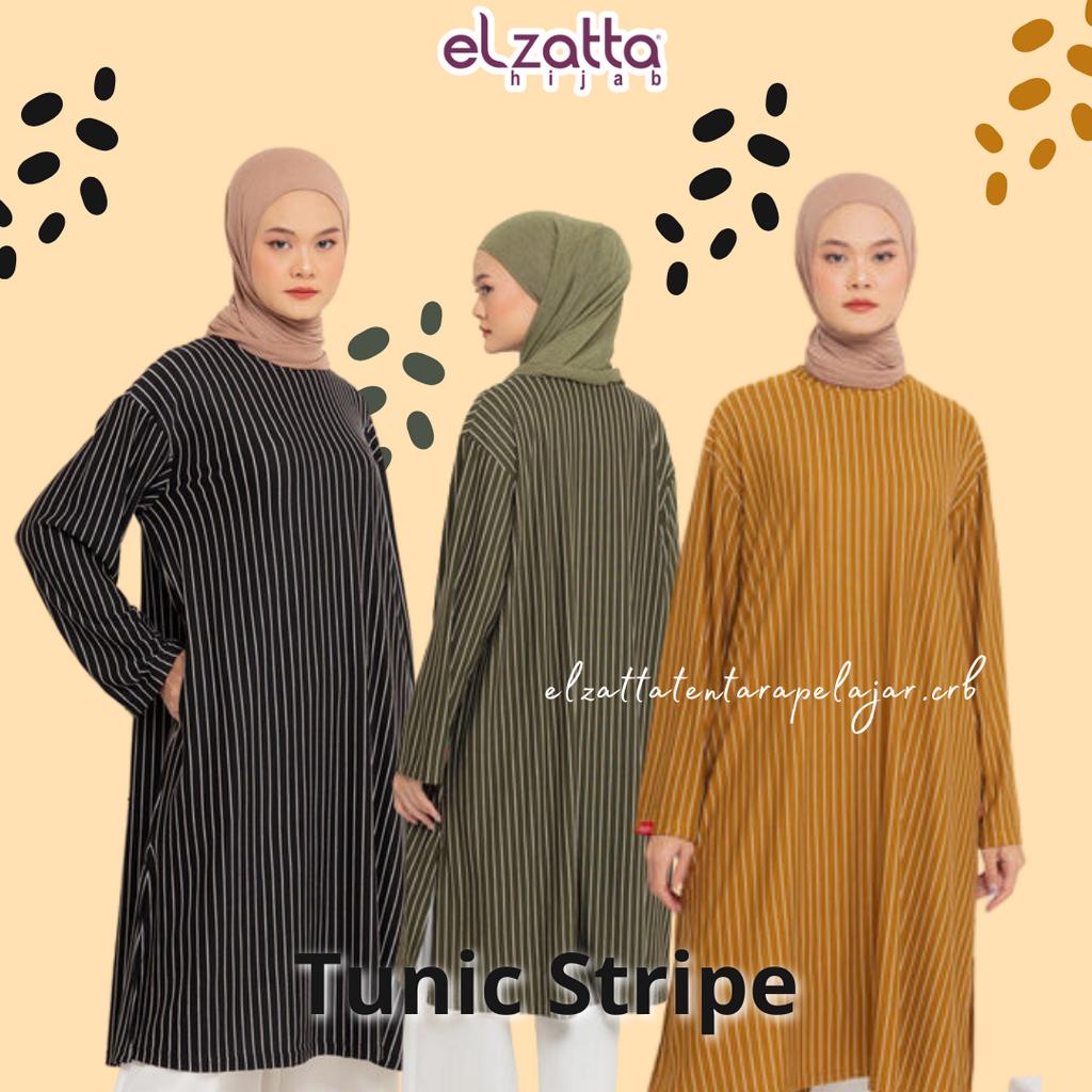 DAUKY L TUNIC STRIPE KNIT BAJU ATASAN WANITA TERBARU TUNIK WANITA BAHAN KNIT TUNIK DAUKY CASUAL TUNI