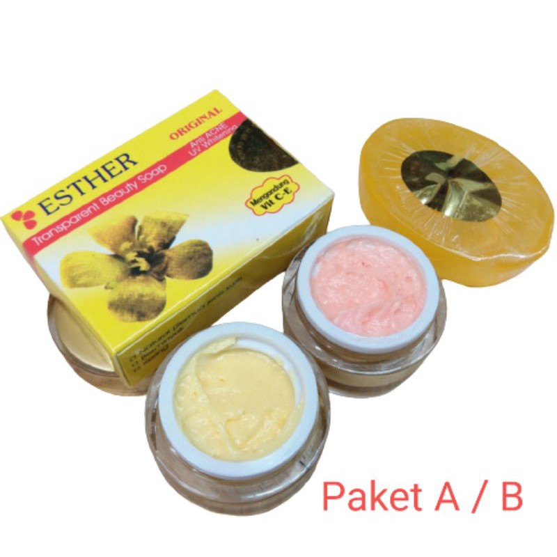 PAKET CREAM ESTER GOLD KACA DAN SABUN // 3IN1 CREAM ESTHER