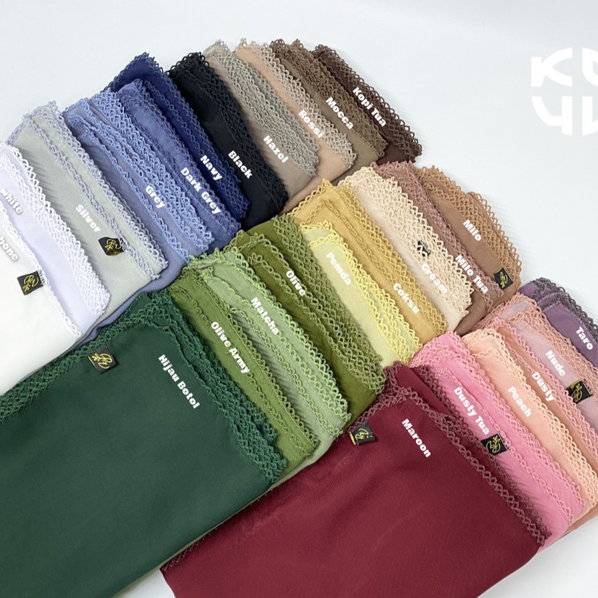 Koyu Hijab Segiempat Potton Lace Best Seller Part 2