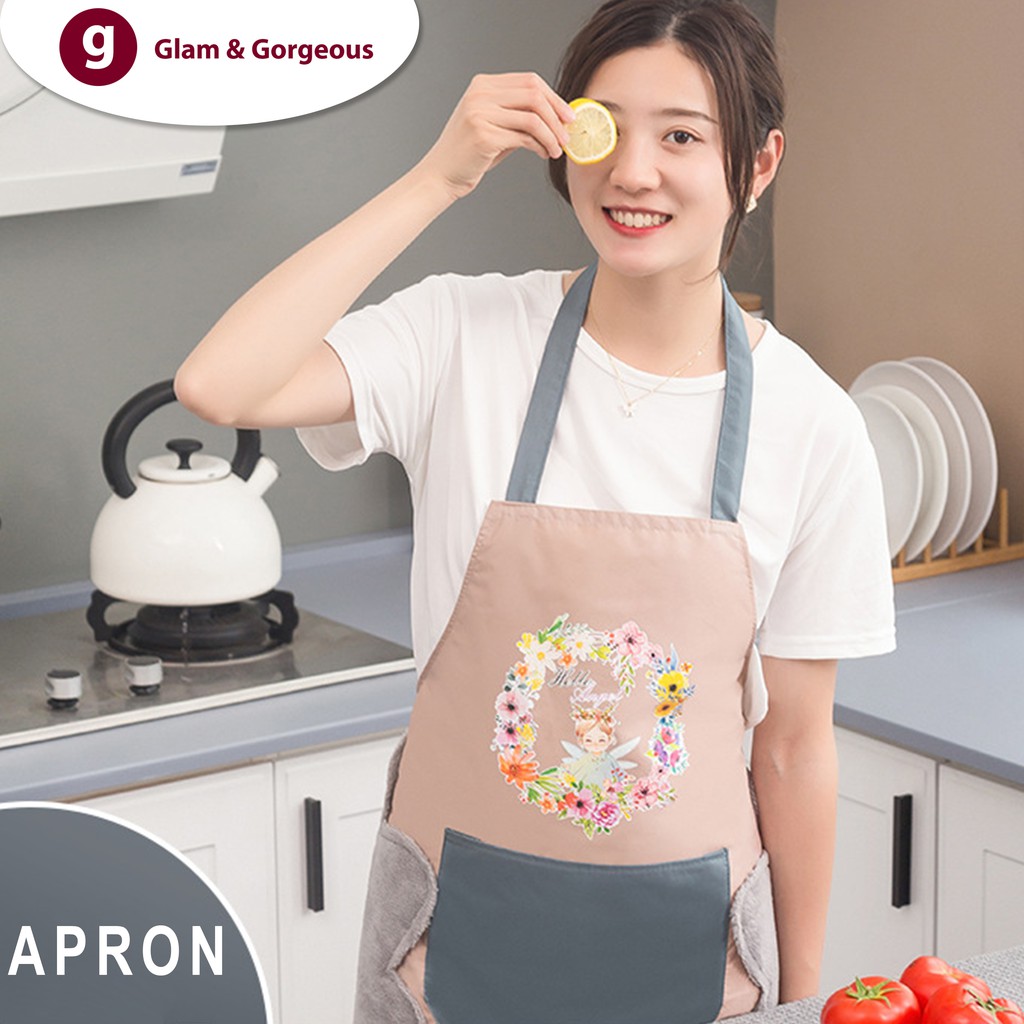 Celemek Masak Apron Barista Kain Katun Waterproof Dapur Motif CM008