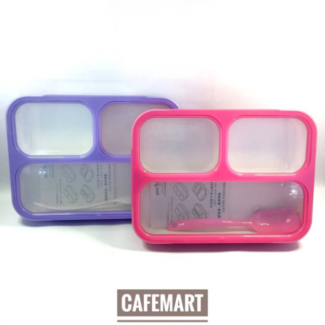 Lunch Box Kotak Bekal Kotak Makan Tepak Makan Besar Yooyee Anti Tumpah Anti Bocor 3 Sekat