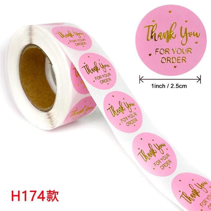 

Sticker thank you / sticker packing / sticker label 1 roll (500pcs) 2,5cm GOLD STAMP