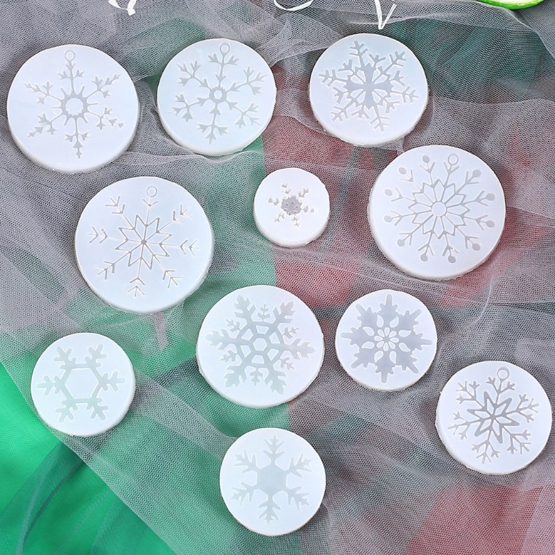 SIY  11Pcs Snowflake Resin Molds Snowflake Pendant Silicone Casting Molds Epoxy Resin Christmas Props Decorations DIY Crafts