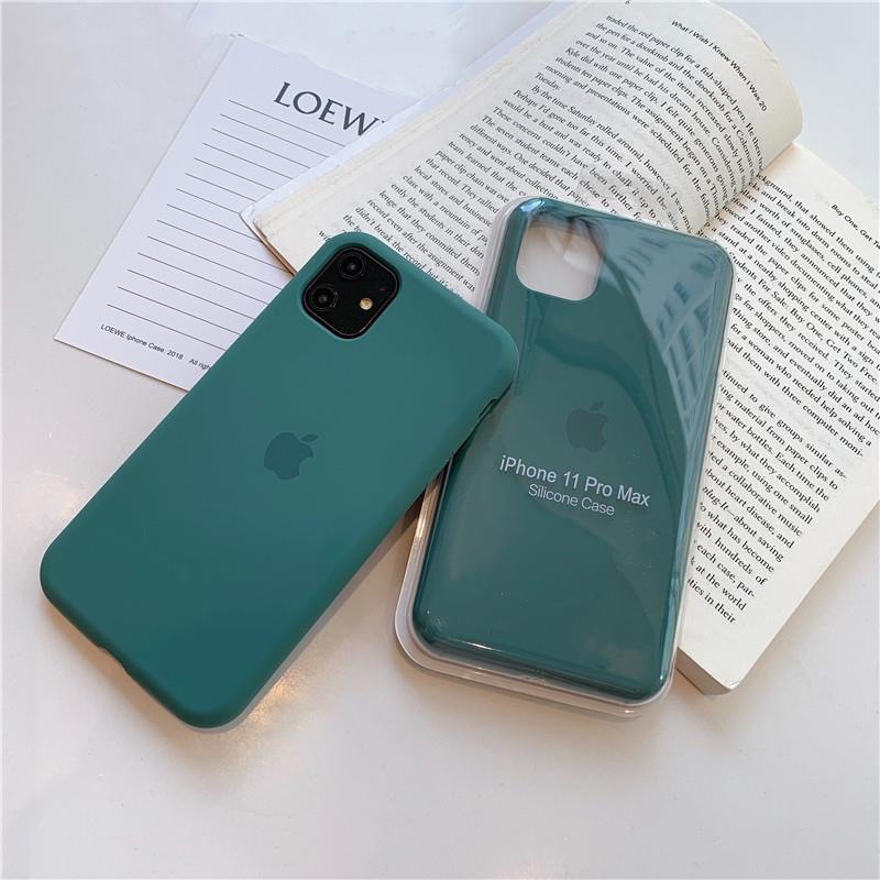 Silicone Cover Midnight Green For IPhone 11 Pro 6S 7Plus 8+ 6+ Xr 11 Pro Max Original SE2 2020 Case