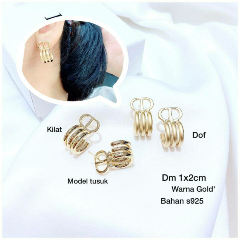 Anting Silver925 perak Premium Quality Anti karat anti alergi Starling silver platgold Ts024