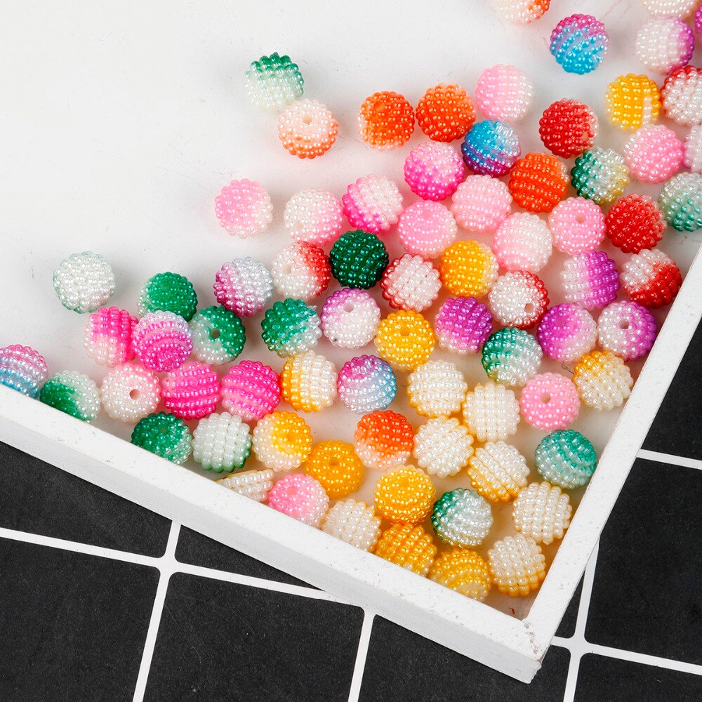 10 Mm Campuran Warna Cemerlang 50 Pcs Plastik ABS Manik-manik Mutiara Imitasi 1.5 Mm Lubang Temuan Perhiasan DIY Fashion Perhiasan Membuat