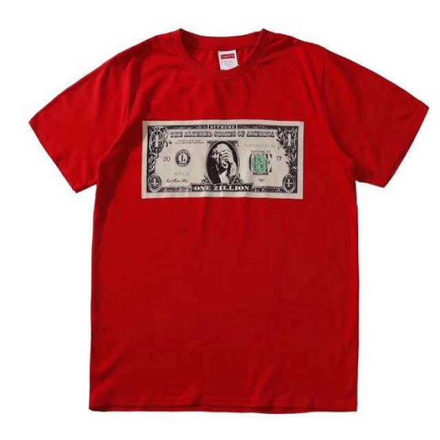 kaos Tshirt series money / kaos distro pria simple keren murah Kaos oblong merah Dollar 100 us now